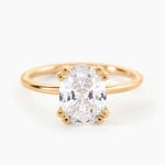 Bague Solitaire Liber Plaqu&eacute; Or Jaune Oxyde De Zirconium - Bagues solitaires Femme | Histoire d&rsquo;Or