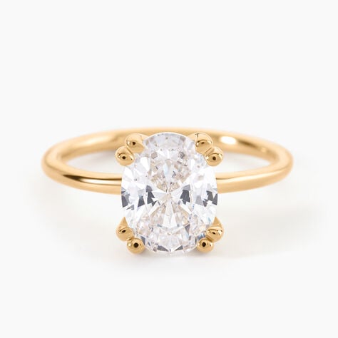 Bague Solitaire Liber Plaqu&eacute; Or Jaune Oxyde De Zirconium - Bagues solitaires Femme | Histoire d&rsquo;Or