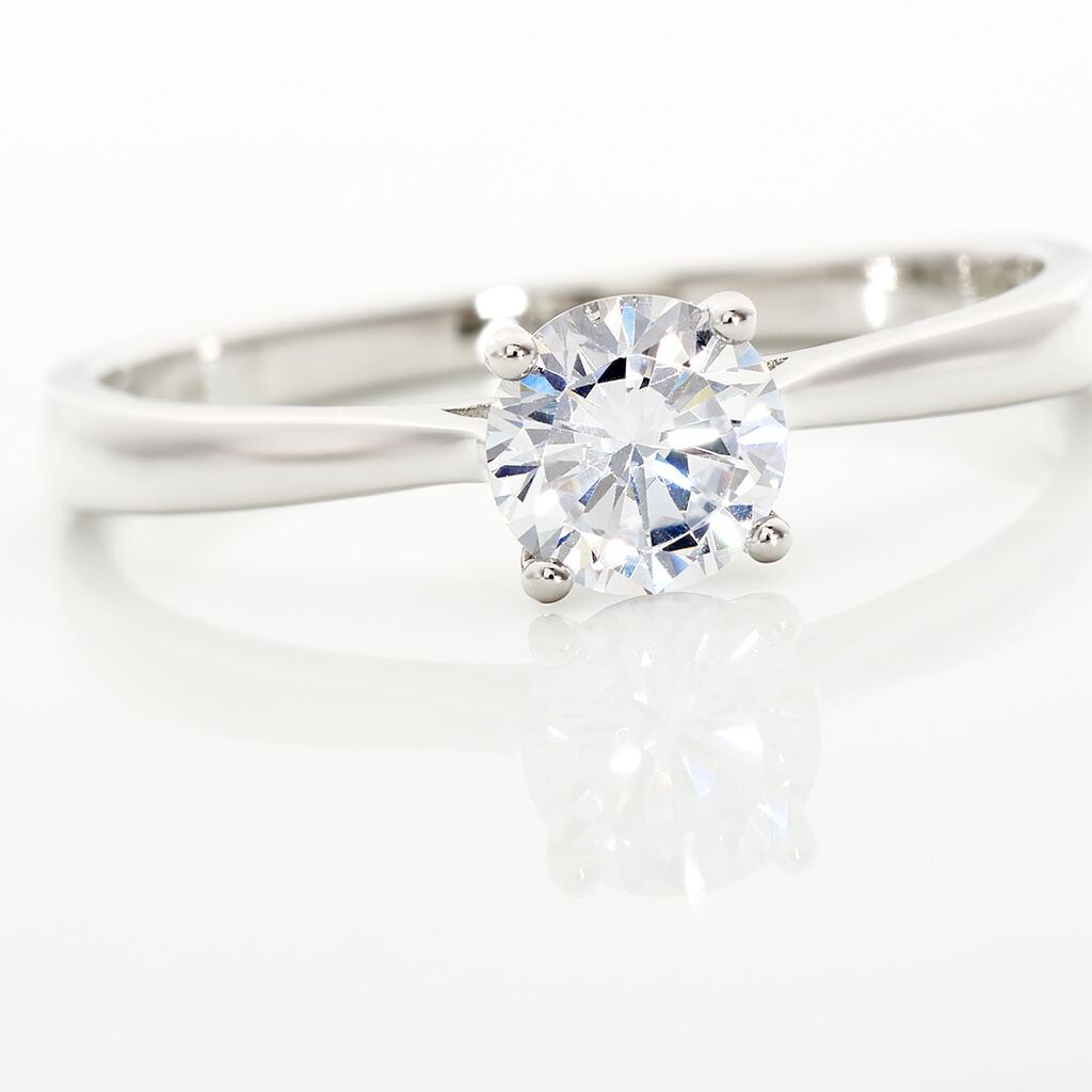 Bague Solitaire Elyana Argent Blanc Oxyde De Zirconium - Bagues solitaires Femme | Histoire d&rsquo;Or