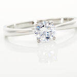 Bague Solitaire Elyana Argent Blanc Oxyde De Zirconium - Bagues solitaires Femme | Histoire d&rsquo;Or