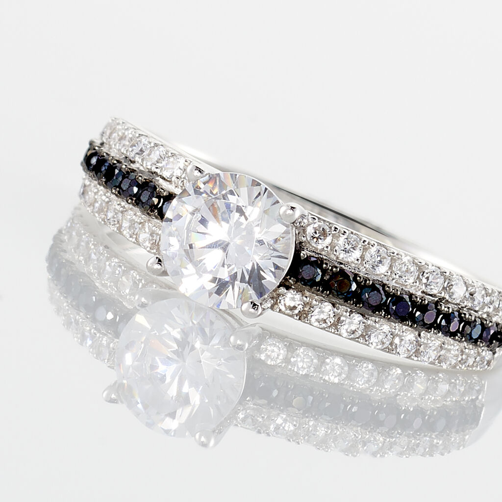 Bague Solitaire Katrina Or Blanc Oxyde De Zirconium - Bagues solitaires Femme | Histoire d&rsquo;Or