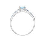 Bague Manon Or Blanc Topaze Et Oxyde De Zirconium - Bagues solitaires Femme | Histoire d&rsquo;Or