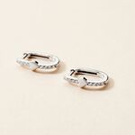 Creoles Argent Blanc Deep In Love Oxyde De Zirconium - Boucles d'oreilles cr&eacute;oles Femme | Histoire d&rsquo;Or