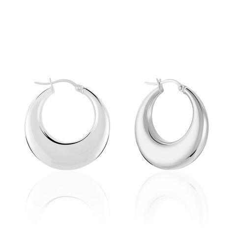 Cr&eacute;oles Creolia Acier Blanc - Boucles d'oreilles cr&eacute;oles Femme | Histoire d&rsquo;Or