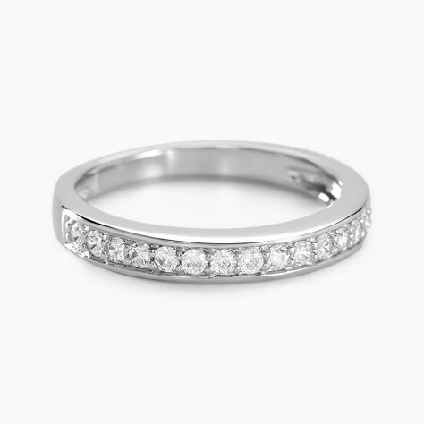 Demi Alliance Heket Argent Blanc Oxyde De Zirconium - Bagues avec pierre Femme | Histoire d’Or