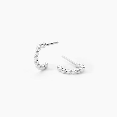 Créoles Aika Argent Blanc - Boucles d'oreilles créoles Femme | Histoire d’Or