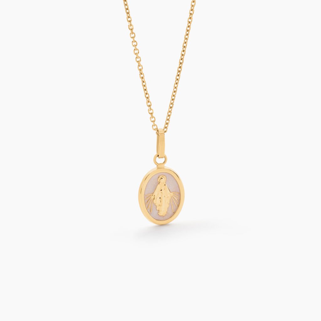 Pendentif Santos Or Jaune - Pendentifs Baptême Famille | Histoire d’Or