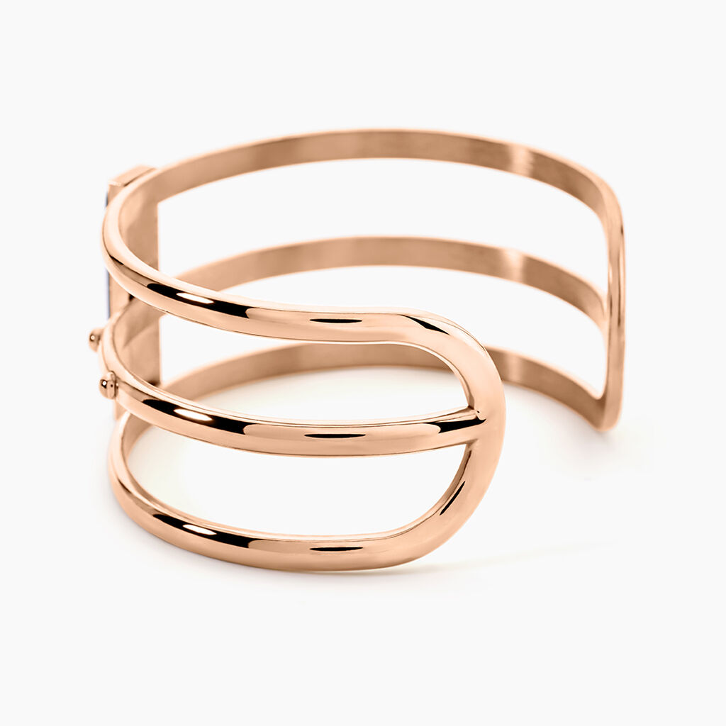 Bracelet Jonc Medina Acier Rose Pierre De Synthese - Bracelets joncs Femme | Histoire d&rsquo;Or