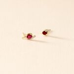 Bijoux D'oreilles Emotion Or Jaune Rubis Diamant - Clous d'oreilles Femme | Histoire d&rsquo;Or
