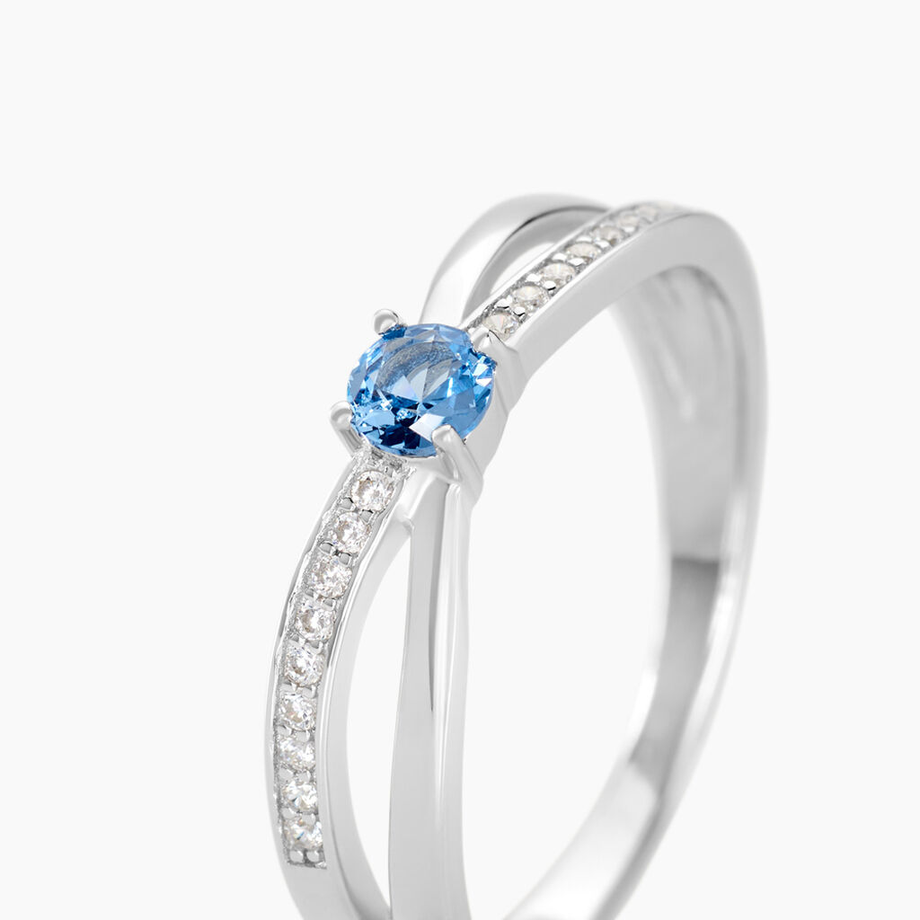 Bague Bertheline Argent Blanc Oxyde De Zirconium - Bagues solitaires Femme | Histoire d’Or