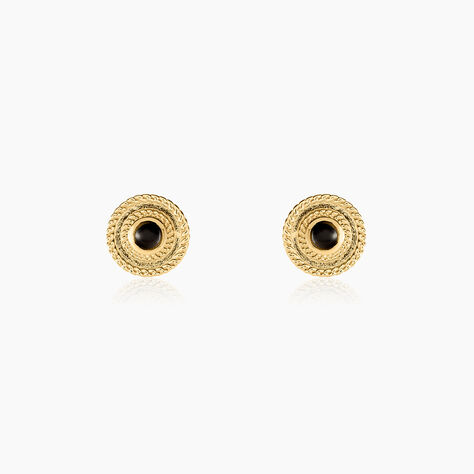 Boucles D'oreilles Puces Aghavni Plaque Or Jaune Agate - Boucles d'oreilles fantaisie Femme | Histoire d’Or