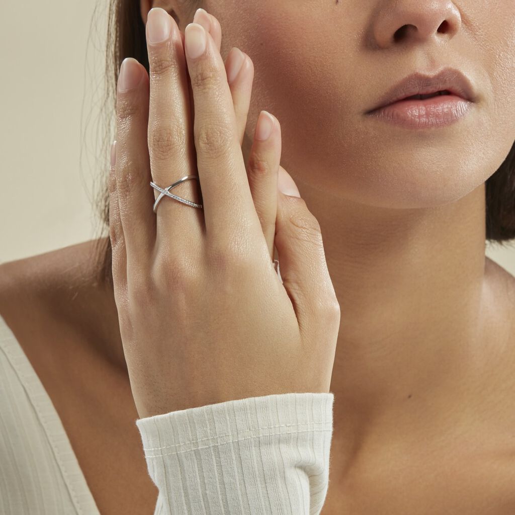 Bague Miya Argent Blanc Oxyde De Zirconium - Bagues avec pierre Femme | Histoire d’Or