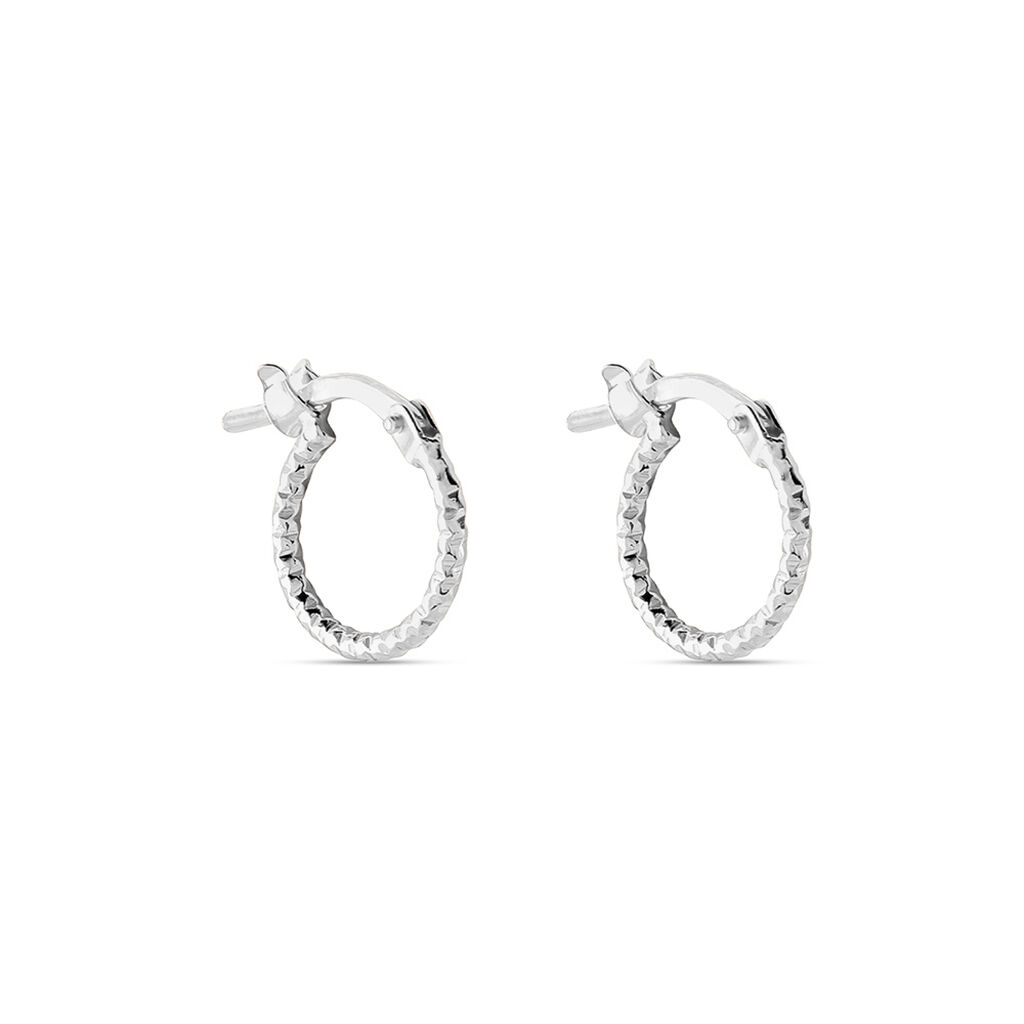 Créoles Valentine Argent Blanc - Boucles d'oreilles créoles Femme | Histoire d’Or