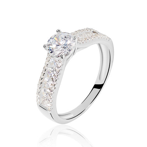 Bague Solitaire Hamane Argent Blanc Oxyde De Zirconium - Bagues solitaires Femme | Histoire d’Or