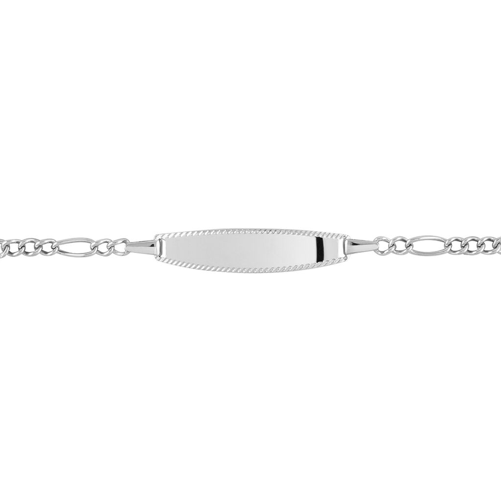Bracelet Identité Bartolomee Maille Alternee 1/3 Or Blanc - Bracelets Communion Enfant | Histoire d’Or