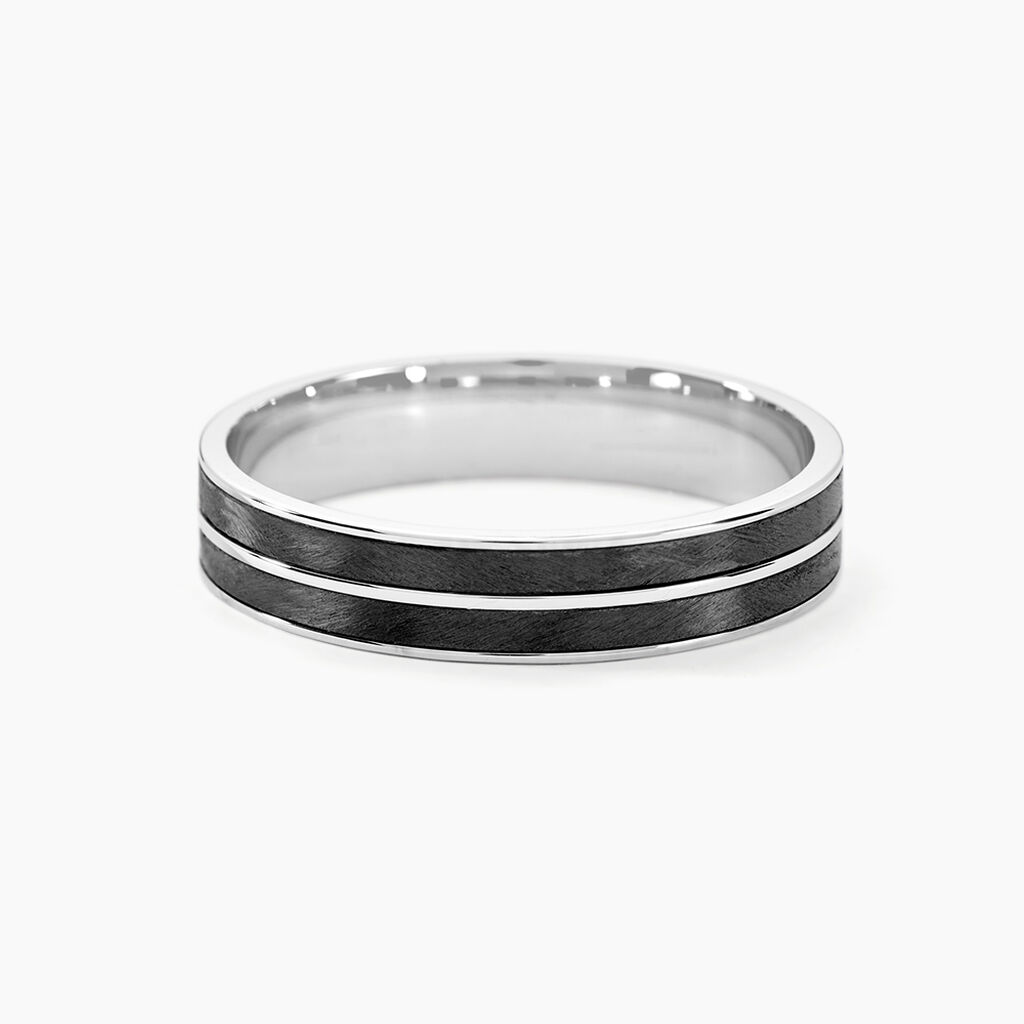 Alliance Ikhlas Ruban Plat Argent Blanc - Alliances Homme | Histoire d’Or