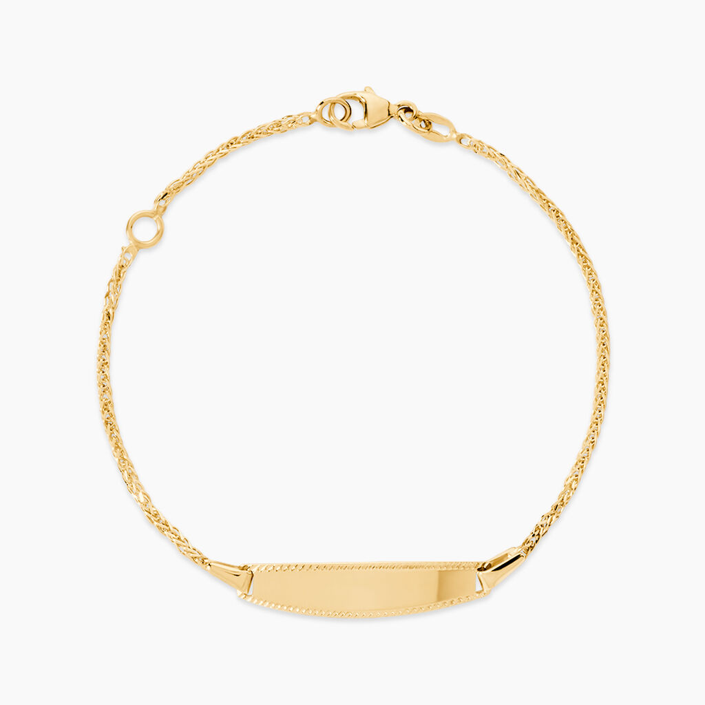 Bracelet Identit&eacute; Euriel Maille Palmier Or Jaune - Bracelets Communion Enfant | Histoire d&rsquo;Or