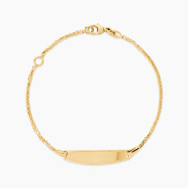 Bracelet Identit&eacute; Euriel Maille Palmier Or Jaune