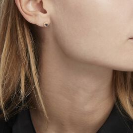 Boucles D'oreilles Puces Plaqué Or Eugenie Pierre Synthétique - Boucles d'oreilles fantaisie Femme | Histoire d’Or