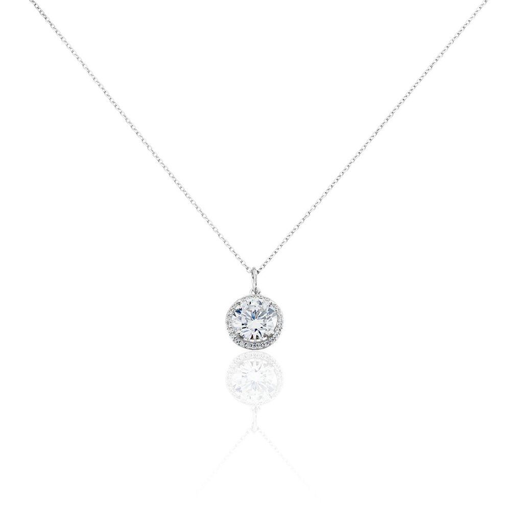 Collier Or Blanc Adil Oxyde De Zirconium - Colliers Femme | Histoire d&rsquo;Or