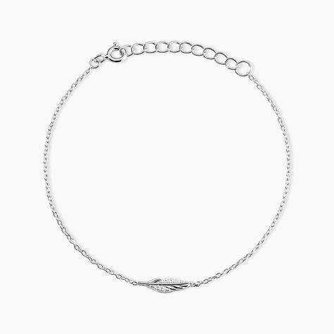 Bracelet Feath Argent Blanc Oxyde De Zirconium - Bracelets Femme | Histoire d&rsquo;Or