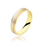 Alliance Triade Ruban Plat Or Tricolore - Alliances Unisex | Histoire d&rsquo;Or