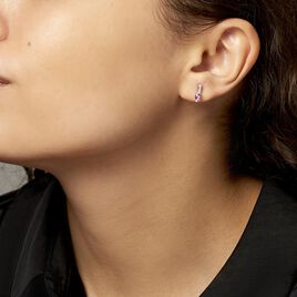 Boucles D'oreilles Pendantes Frannie Or Rose Amethyste Et Oxyde - Boucles d'oreilles pendantes Femme | Histoire d’Or