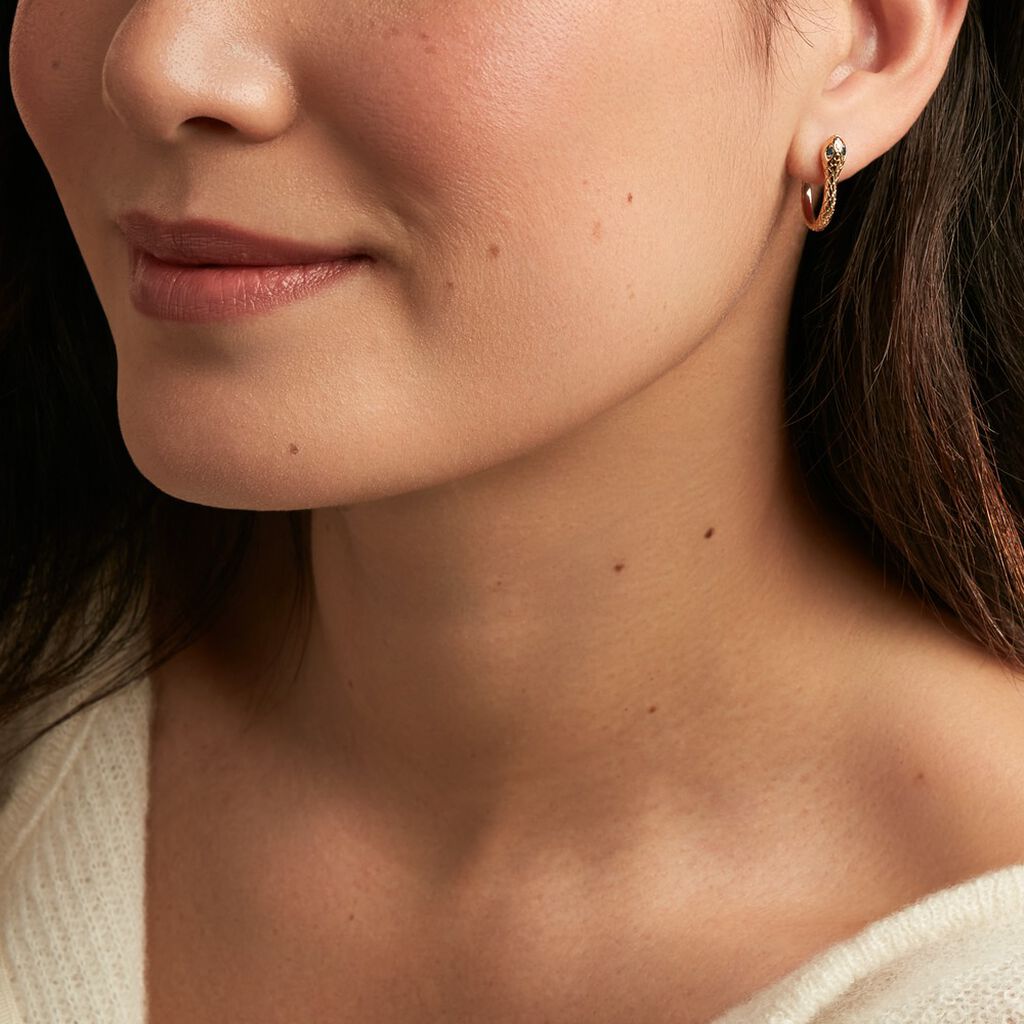 Créoles Yasha Plaqué Or Jaune Spinelle - Boucles d'oreilles créoles Femme | Histoire d’Or