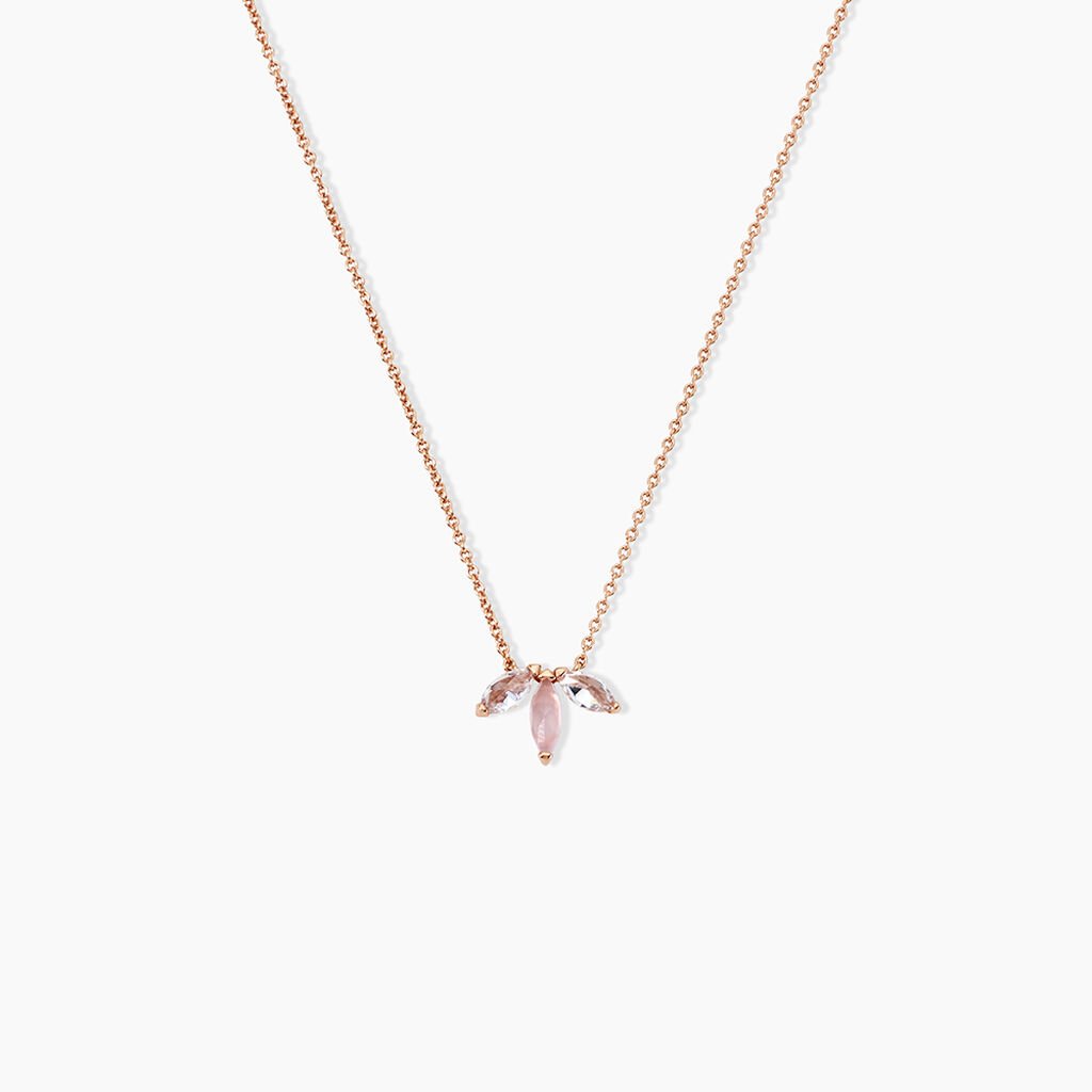 Collier Elauna Argent Rose Oxyde De Zirconium - Colliers fantaisie Femme | Histoire d’Or