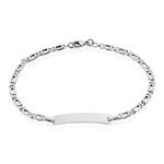 Bracelet Identit&eacute; Fanelia Maille Marine Or Blanc - Bracelets Communion Enfant | Histoire d&rsquo;Or