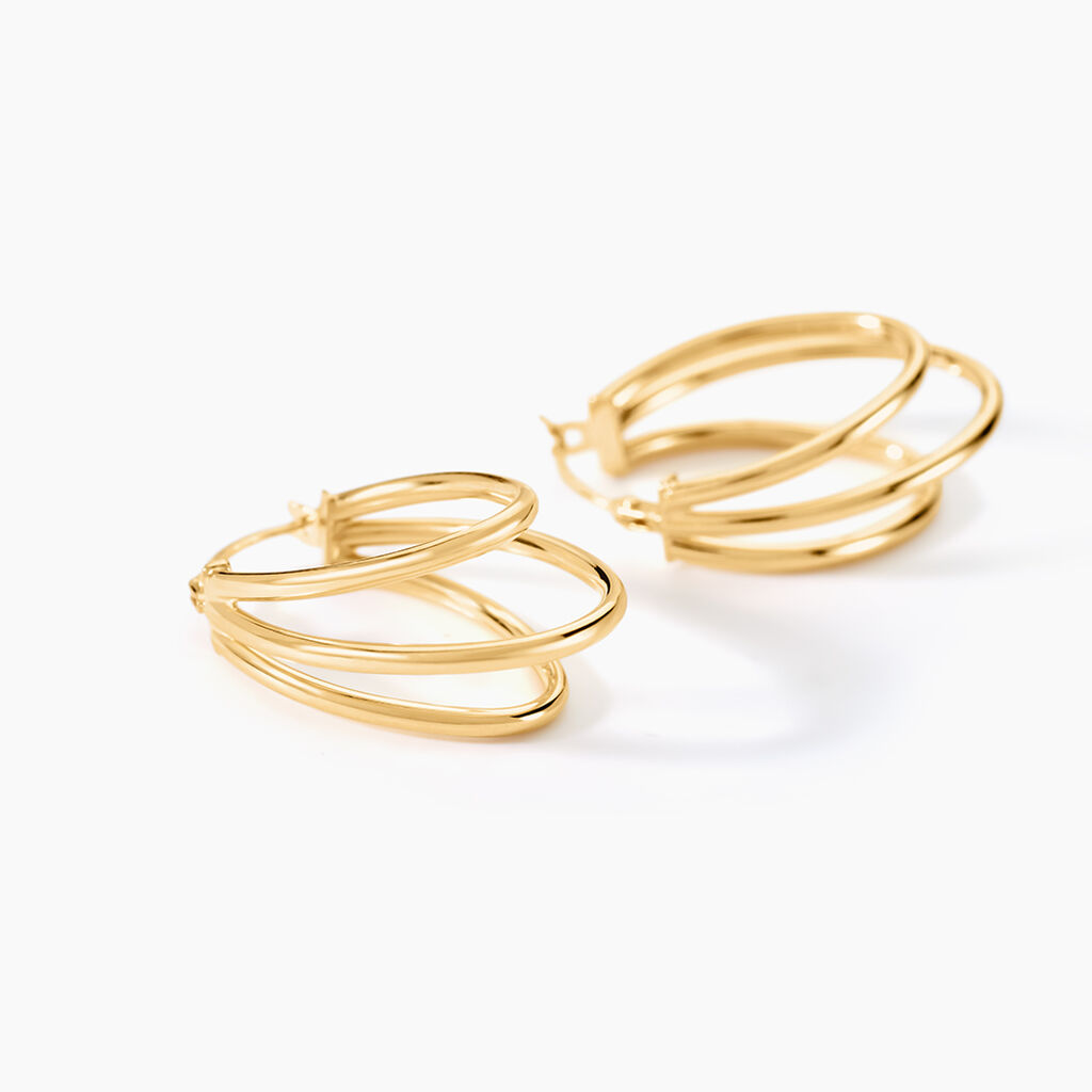 Créoles Trish Or Jaune - Boucles d'oreilles créoles Femme | Histoire d’Or