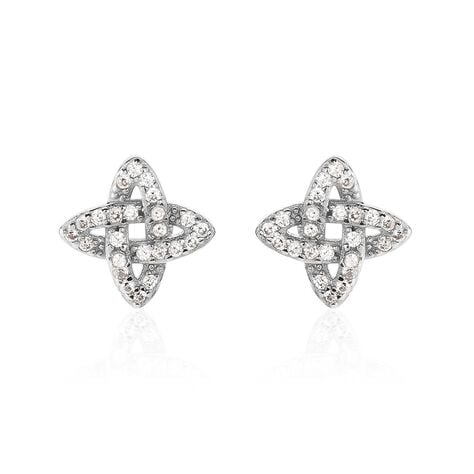 Boucles D'oreilles Puces Pleiades Argent Blanc Oxyde De Zirconium - Boucles d'oreilles fantaisie Femme | Histoire d’Or