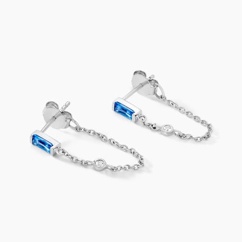 Boucles D'oreilles Pendantes Elorine Argent Blanc Oxyde De Zirconium - Boucles d'oreilles fantaisie Femme | Histoire d&rsquo;Or