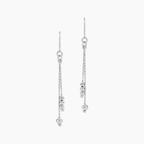 Boucles D'oreilles Pendantes Manou Argent Blanc - Boucles d'oreilles fantaisie Femme | Histoire d&rsquo;Or