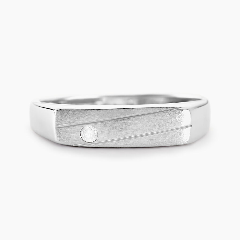 Chevalière Michel Argent Blanc Oxyde De Zirconium -  Homme | Histoire d’Or