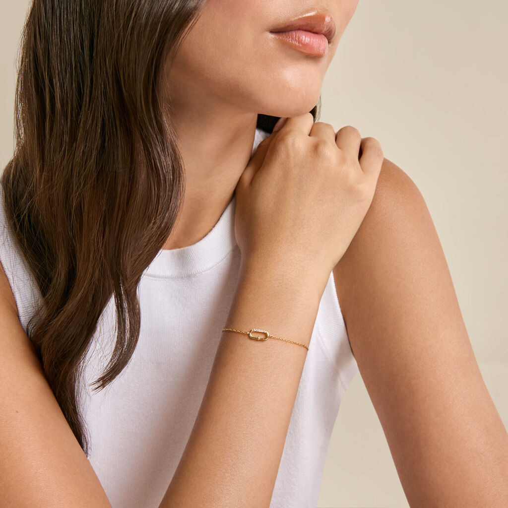 Bracelet Aurore Acier Jaune Oxyde De Zirconium - Bracelets Pierre Femme | Histoire d&rsquo;Or