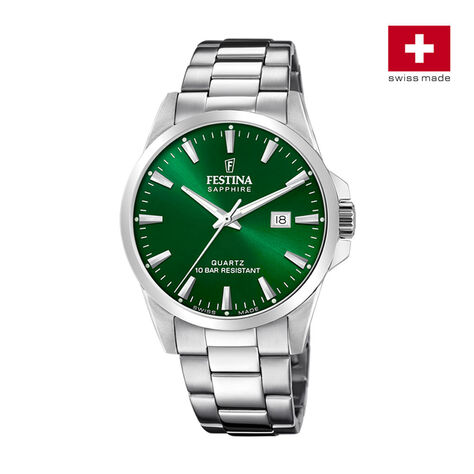 Montre Festina Swiss Made Vert - Montres suisses Homme | Histoire d’Or