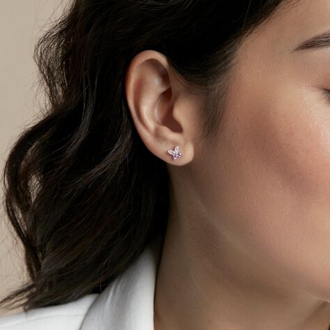 Boucles D'oreilles Puces Fay Argent Blanc Verre Oxyde De Zirconium - Boucles d'oreilles fantaisie Femme | Histoire d’Or