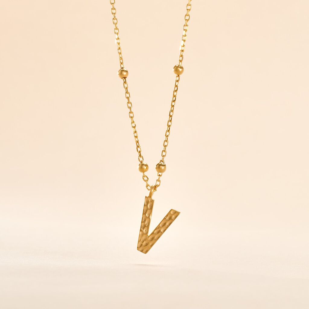 Collier Plaqu&eacute; Or Jaune Lettra - Bijoux sans pierre Femme | Histoire d&rsquo;Or