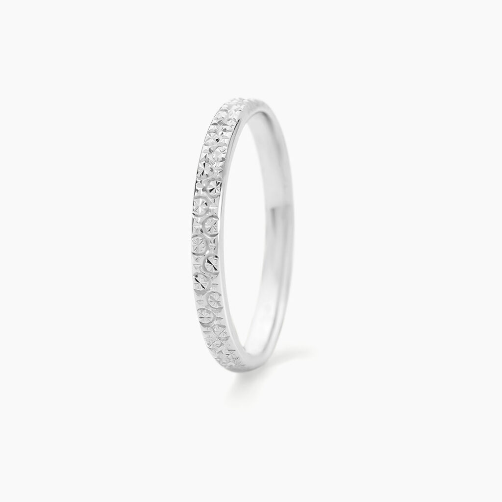 Alliance Fantaisie Diamantee Ruban Plat Or Blanc - Alliances Femme | Histoire d’Or