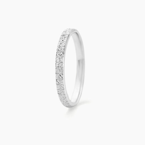 Alliance Fantaisie Diamantee Ruban Plat Or Blanc - Alliances Femme | Histoire d’Or