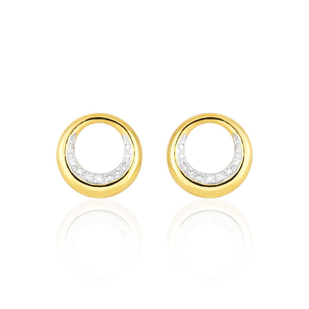 Boucles D'oreilles Puces Batoul Or Jaune Diamant - Clous d'oreilles Femme | Histoire d’Or
