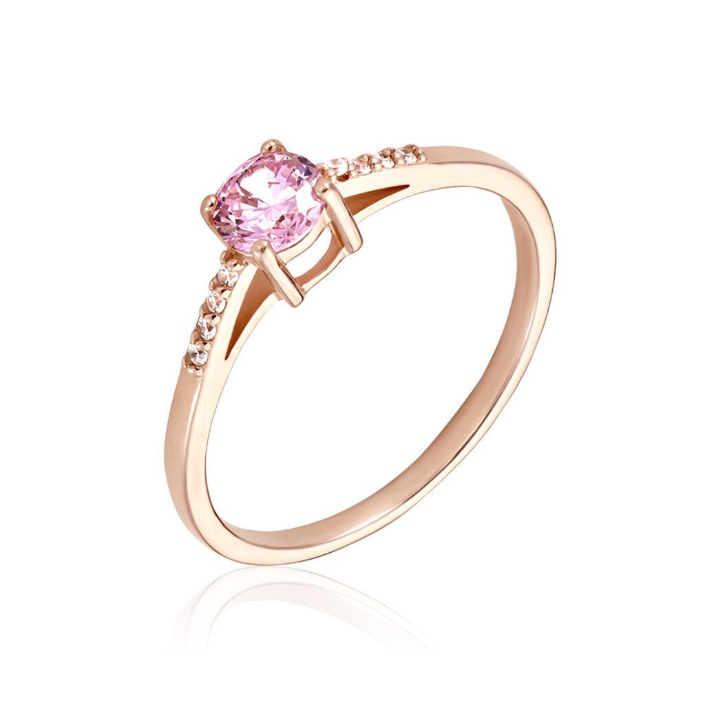 Bague Rio Argent Rose Oxyde De Zirconium - Bagues solitaires Femme | Histoire d’Or