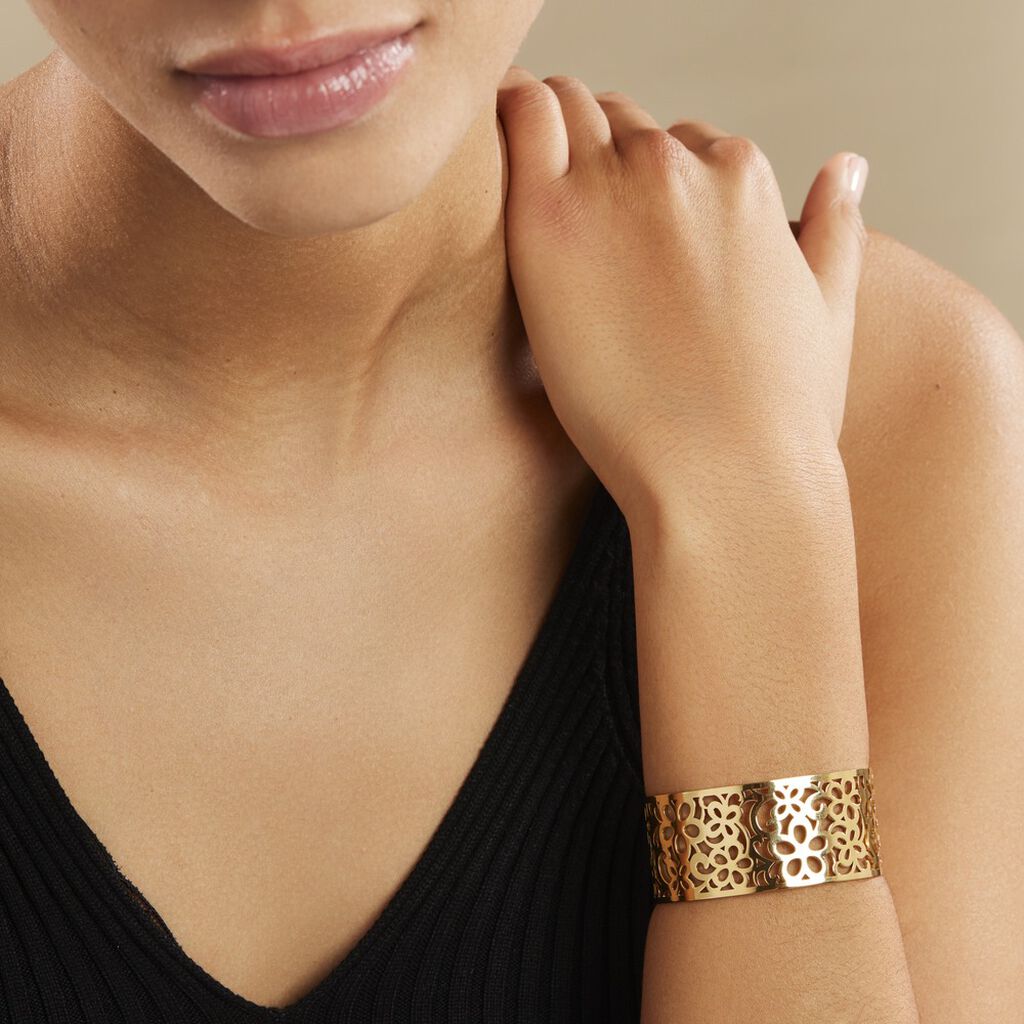 Bracelet Manchette Brenda Acier Jaune - Bracelets manchettes Femme | Histoire d’Or