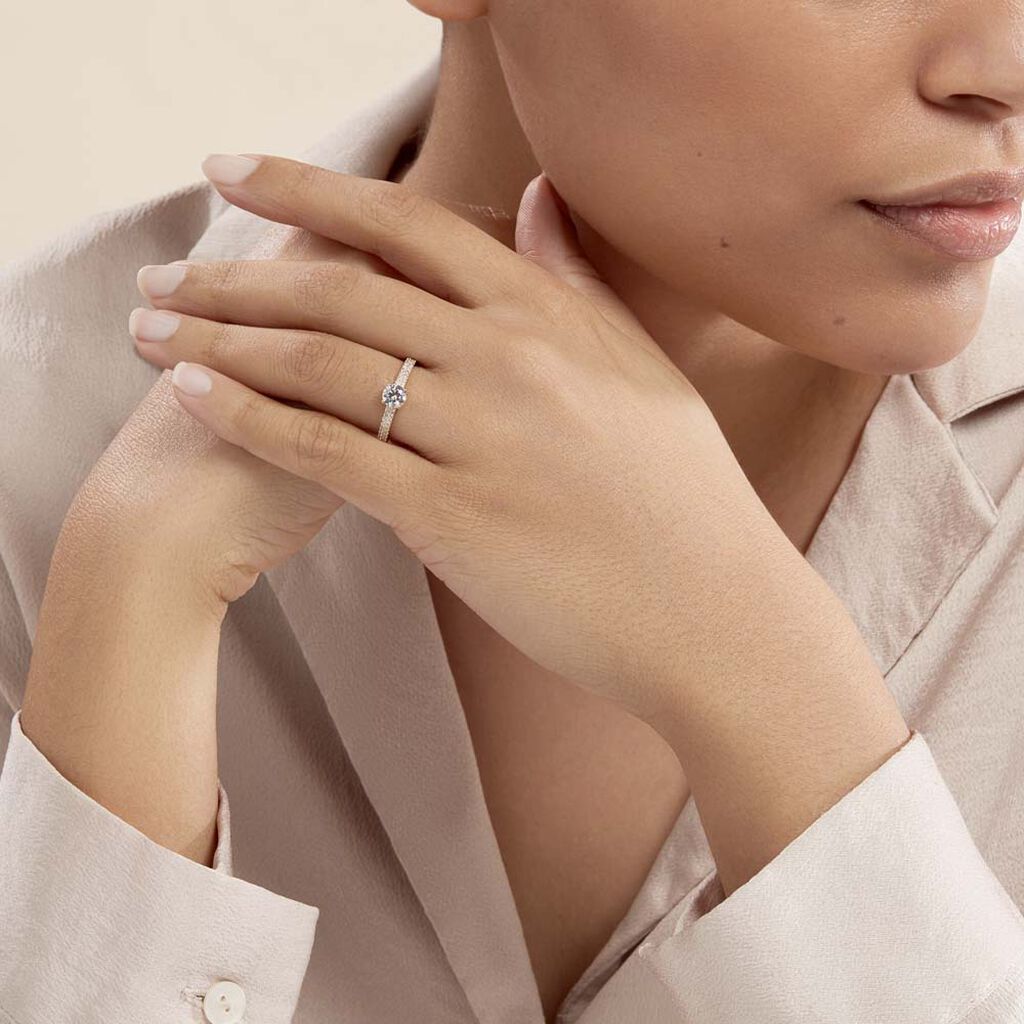 Bague Solitaire Dayna Or Jaune Oxyde De Zirconium - Bagues solitaires Femme | Histoire d’Or