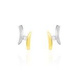 Boucles D'oreilles Pendantes Ascagne Or Bicolore Oxyde De Zirconium - Boucles d'oreilles pendantes Femme | Histoire d&rsquo;Or