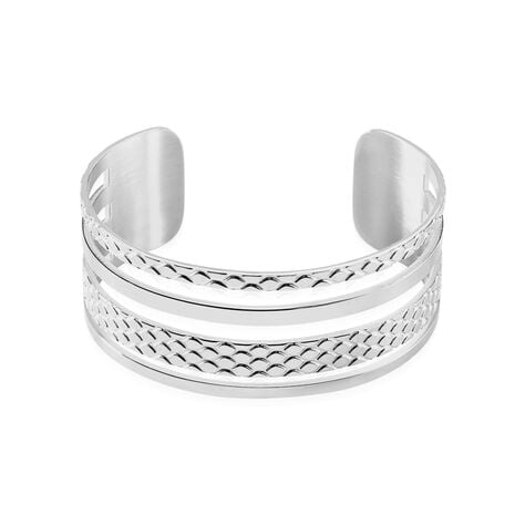 Bracelet Jonc Abram Acier Blanc - Bracelets Femme | Histoire d’Or