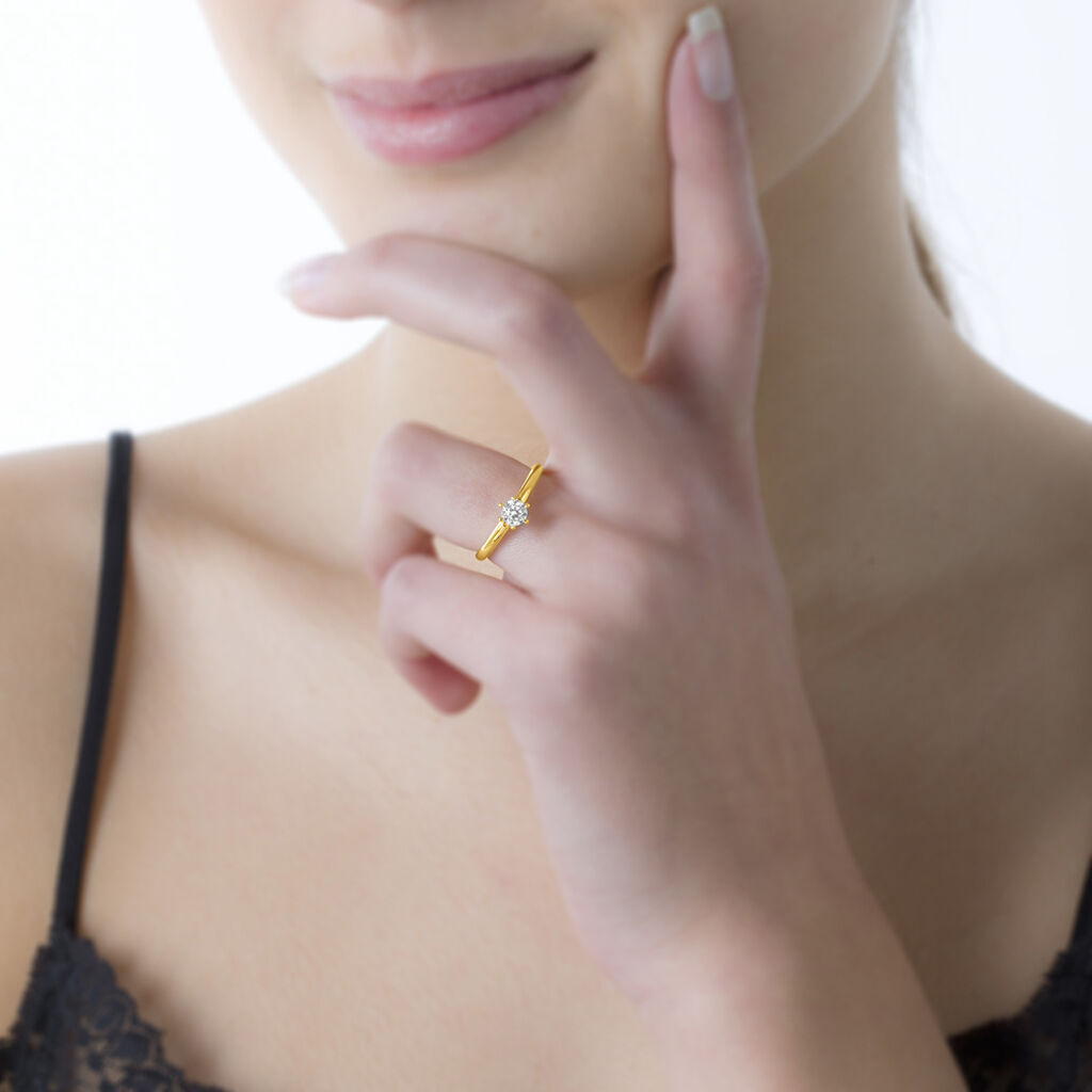 Bague Solitaire Ruken Or Jaune Diamant - Bagues solitaires Femme | Histoire d’Or