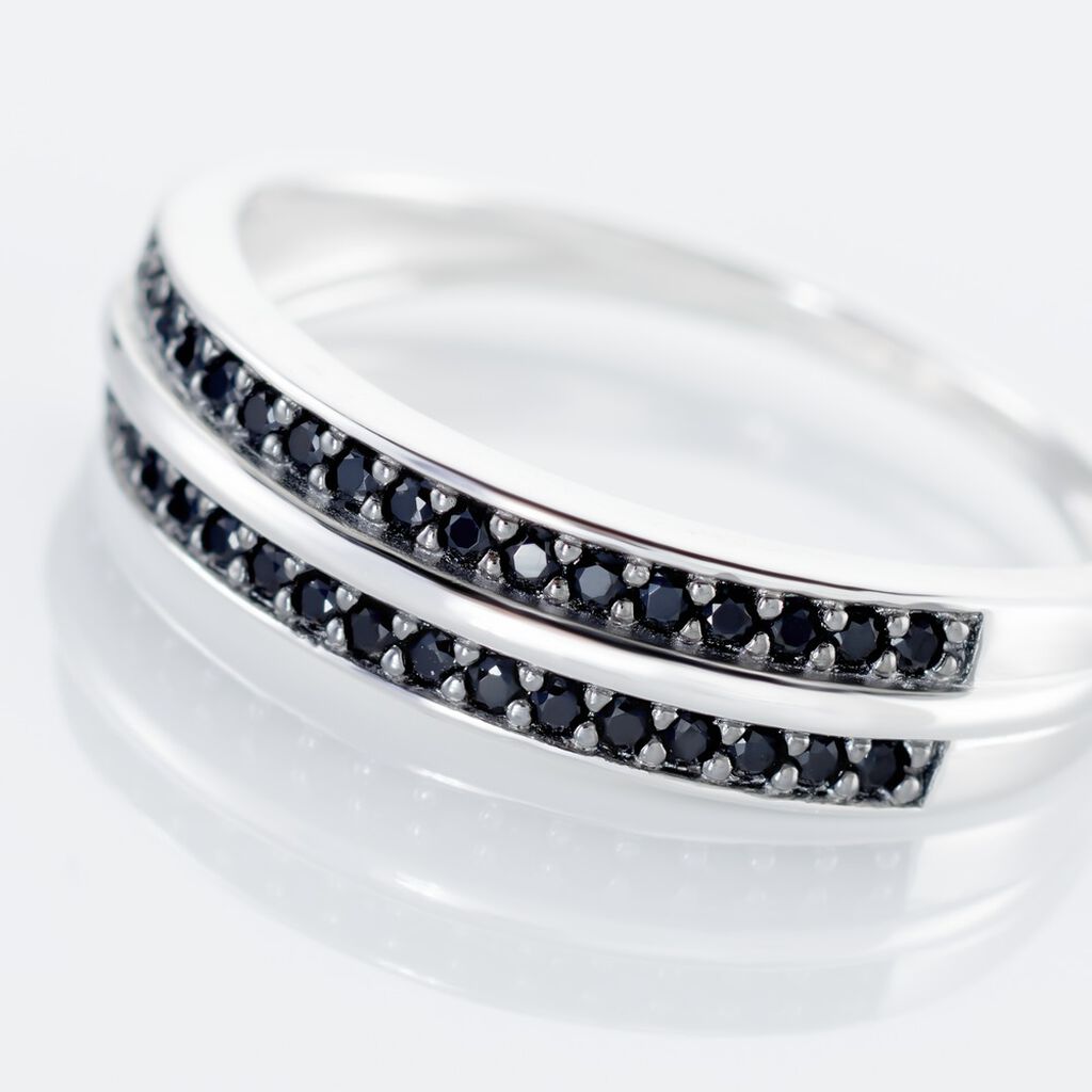 Bague Argent Blanc Agapios Oxydes De Zirconium - Bagues avec pierre Femme | Histoire d&rsquo;Or