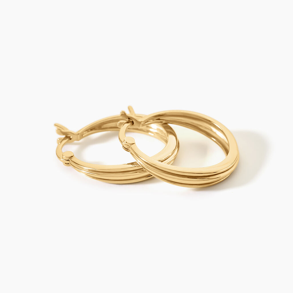 Cr&eacute;oles Beauregard Argent Dor&eacute; A L'Or 750/1000 - Boucles d'oreilles cr&eacute;oles Femme | Histoire d&rsquo;Or